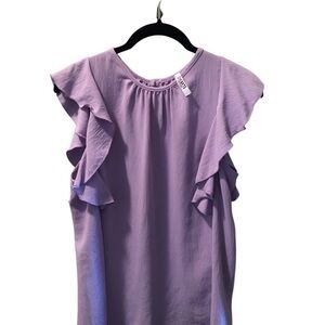 Lavender Ruffle Sleeve Blouse. NWOT never worn. Lavender color not blue